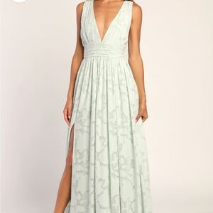 LuLus sage green size Large maxi dress